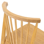 Sedia da pranzo Mid-Century con schienale a fusi e struttura in legno massello - Rovere, Noce o Nero