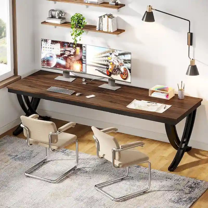 Scrivania per computer da 78 pollici per l'ufficio domestico, tavolo rettangolare per sala studio