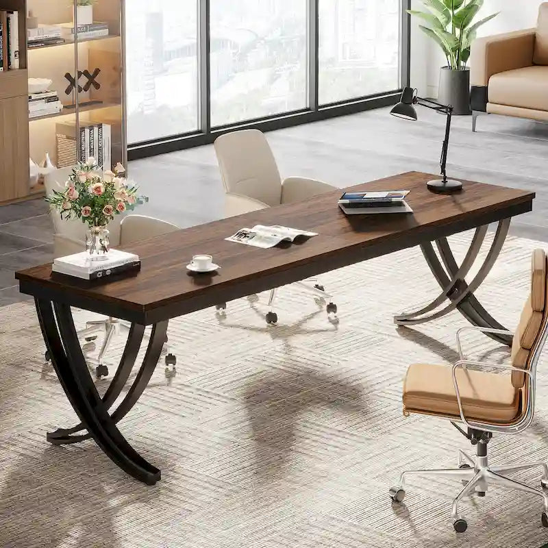 Scrivania per computer da 78 pollici per l'ufficio domestico, tavolo rettangolare per sala studio