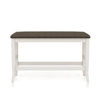 Set da pranzo da 4 pezzi in legno bianco sporco transizionale altezza bancone con spazio contenitore