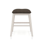 Set da pranzo da 4 pezzi in legno bianco sporco transizionale altezza bancone con spazio contenitore