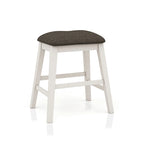 Set da pranzo da 4 pezzi in legno bianco sporco transizionale altezza bancone con spazio contenitore