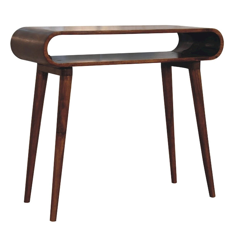 Consolle in Legno Massello Stile Nordico - Finitura Castagno