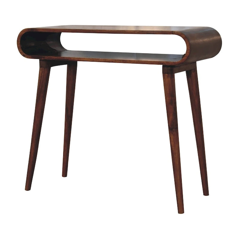 Consolle in Legno Massello Stile Nordico - Finitura Castagno