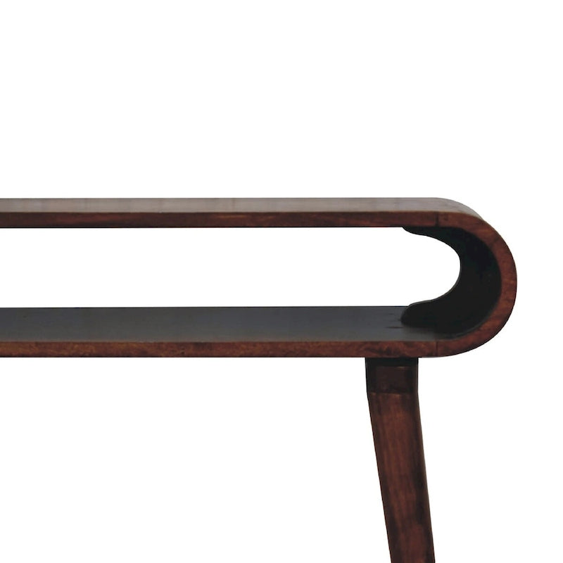 Consolle in Legno Massello Stile Nordico - Finitura Castagno