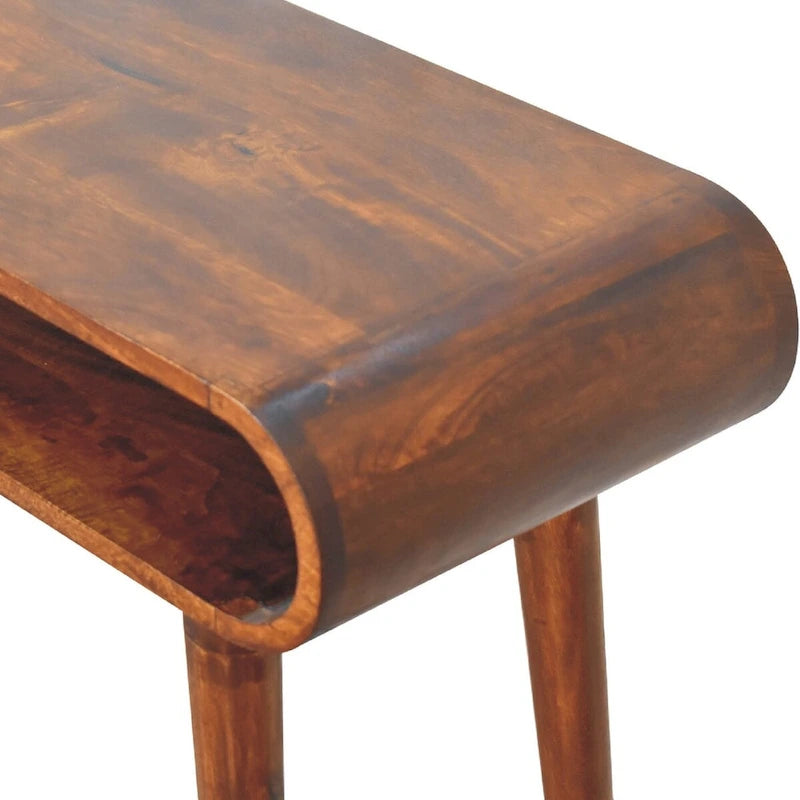 Consolle in Legno Massello Stile Nordico - Finitura Castagno