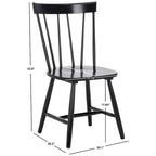 Sedie da pranzo con schienale a fusi in stile rustico, set da 2 - Nero, 48 cm L x 43 cm P x 89 cm H