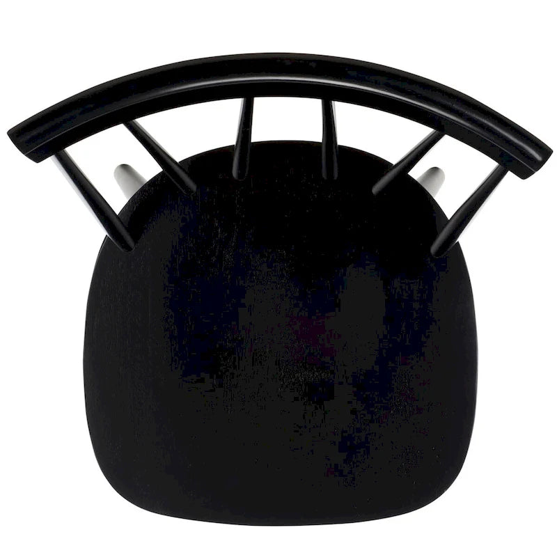 Sedie da pranzo con schienale a fusi in stile rustico, set da 2 - Nero, 48 cm L x 43 cm P x 89 cm H