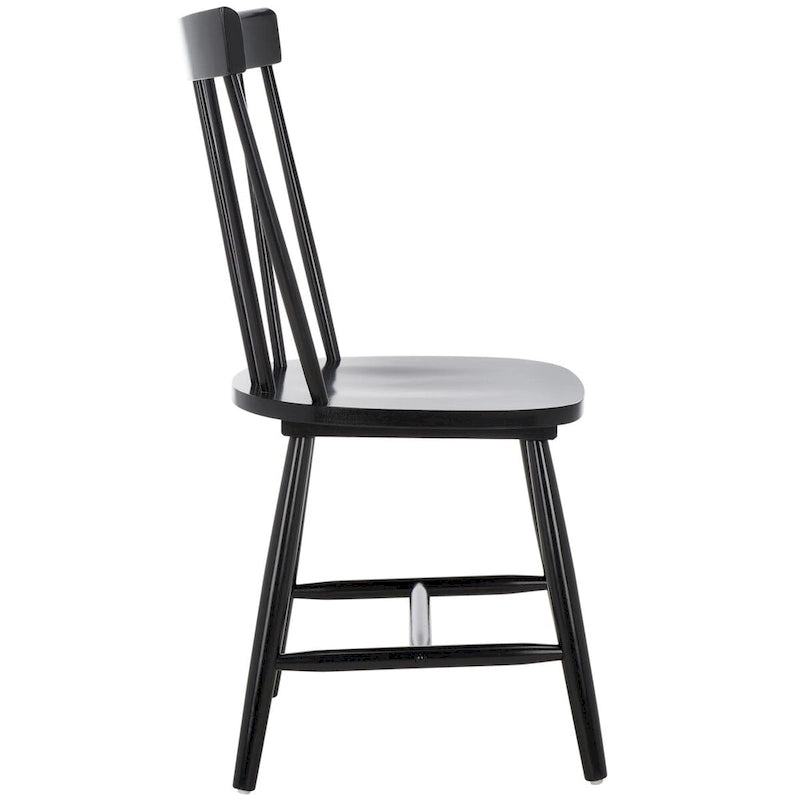Sedie da pranzo con schienale a fusi in stile rustico, set da 2 - Nero, 48 cm L x 43 cm P x 89 cm H