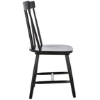 Sedie da pranzo con schienale a fusi in stile rustico, set da 2 - Nero, 48 cm L x 43 cm P x 89 cm H