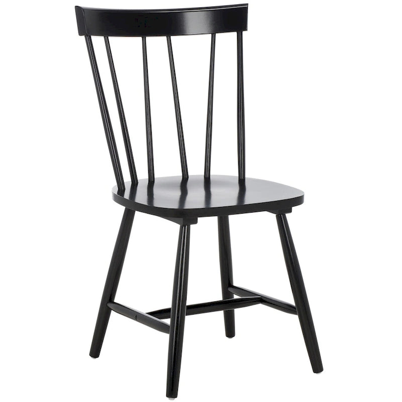 Sedie da pranzo con schienale a fusi in stile rustico, set da 2 - Nero, 48 cm L x 43 cm P x 89 cm H