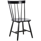 Sedie da pranzo con schienale a fusi in stile rustico, set da 2 - Nero, 48 cm L x 43 cm P x 89 cm H