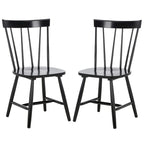 Sedie da pranzo con schienale a fusi in stile rustico, set da 2 - Nero, 48 cm L x 43 cm P x 89 cm H