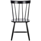 Sedie da pranzo con schienale a fusi in stile rustico, set da 2 - Nero, 48 cm L x 43 cm P x 89 cm H