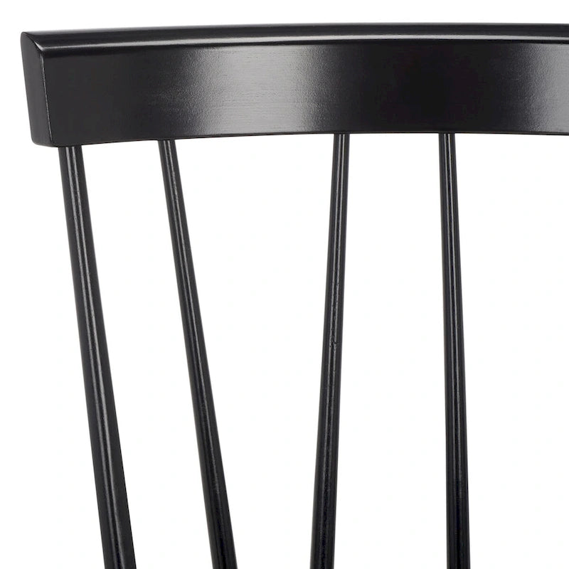Sedie da pranzo con schienale a fusi in stile rustico, set da 2 - Nero, 48 cm L x 43 cm P x 89 cm H