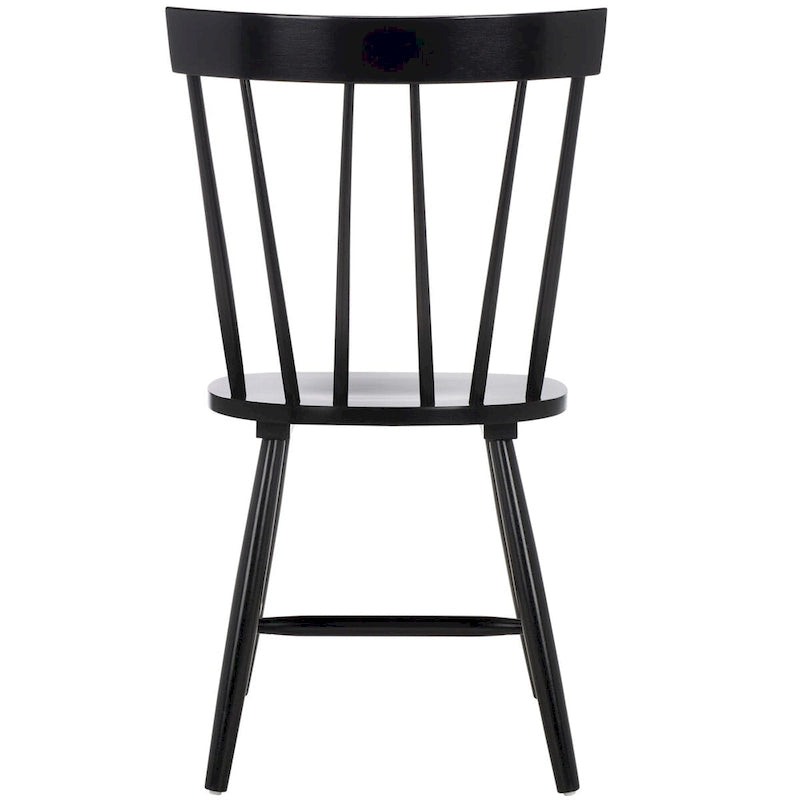 Sedie da pranzo con schienale a fusi in stile rustico, set da 2 - Nero, 48 cm L x 43 cm P x 89 cm H